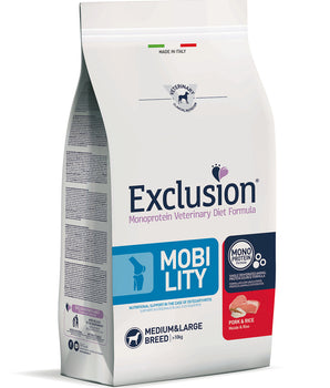 Hrană uscată pentru câini, Exclusion Diet Mobility , Porc & Orez, Medium & Large Adult