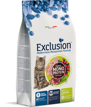 Hrana uscata pentru pisici, Exclusion Mediterraneo cu Pui, All Breed Adult 1,5kg
