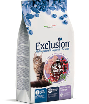 Hrana uscata pentru pisici, Exclusion Giant Sterilized cu Pui, All Breed Adult 1,5kg