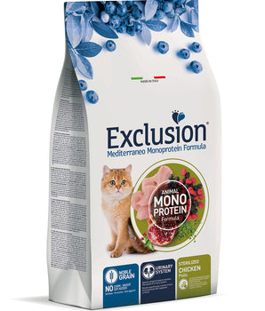 Hrana uscata pentru pisici, Exclusion Sterilized cu pui, All Breed Adult 300gr